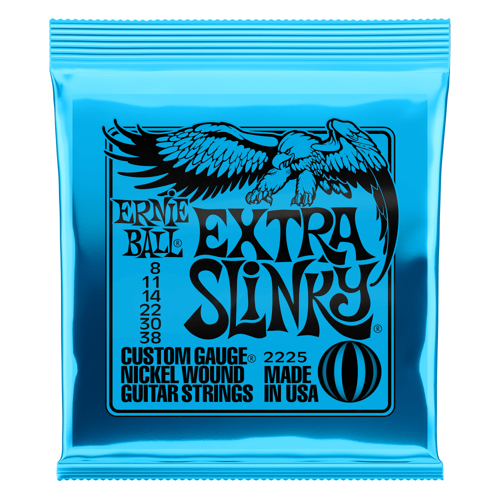 Cuerdas para guitarra eléctrica marca Ernie Ball, calibre 08-38