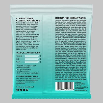 Cuerdas para ukelele soprano y concierto marca Ernie Ball