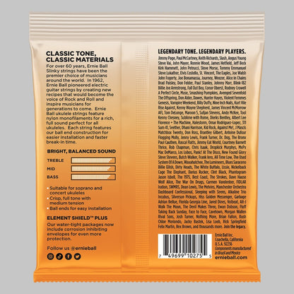 Cuerdas para ukelele soprano y concierto marca Ernie Ball
