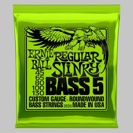 Cuerdas para bajo eléctrico de 5 cuerdas marca Ernie Ball, calibre 45-130