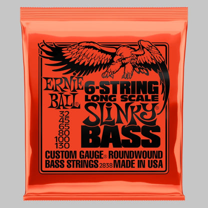 Cuerdas para bajo eléctrico de 6 cuerdas marca Ernie Ball, calibre 32-130