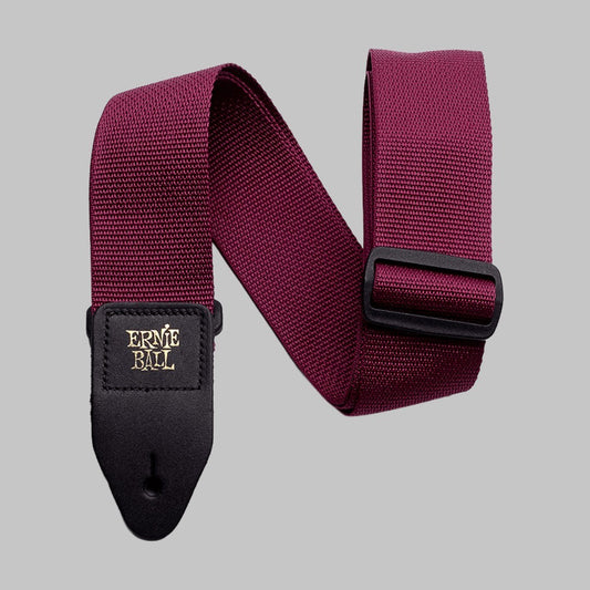 Cincho para guitarra, bajo y regionales marca Ernie Ball serie Polypro, color corinto