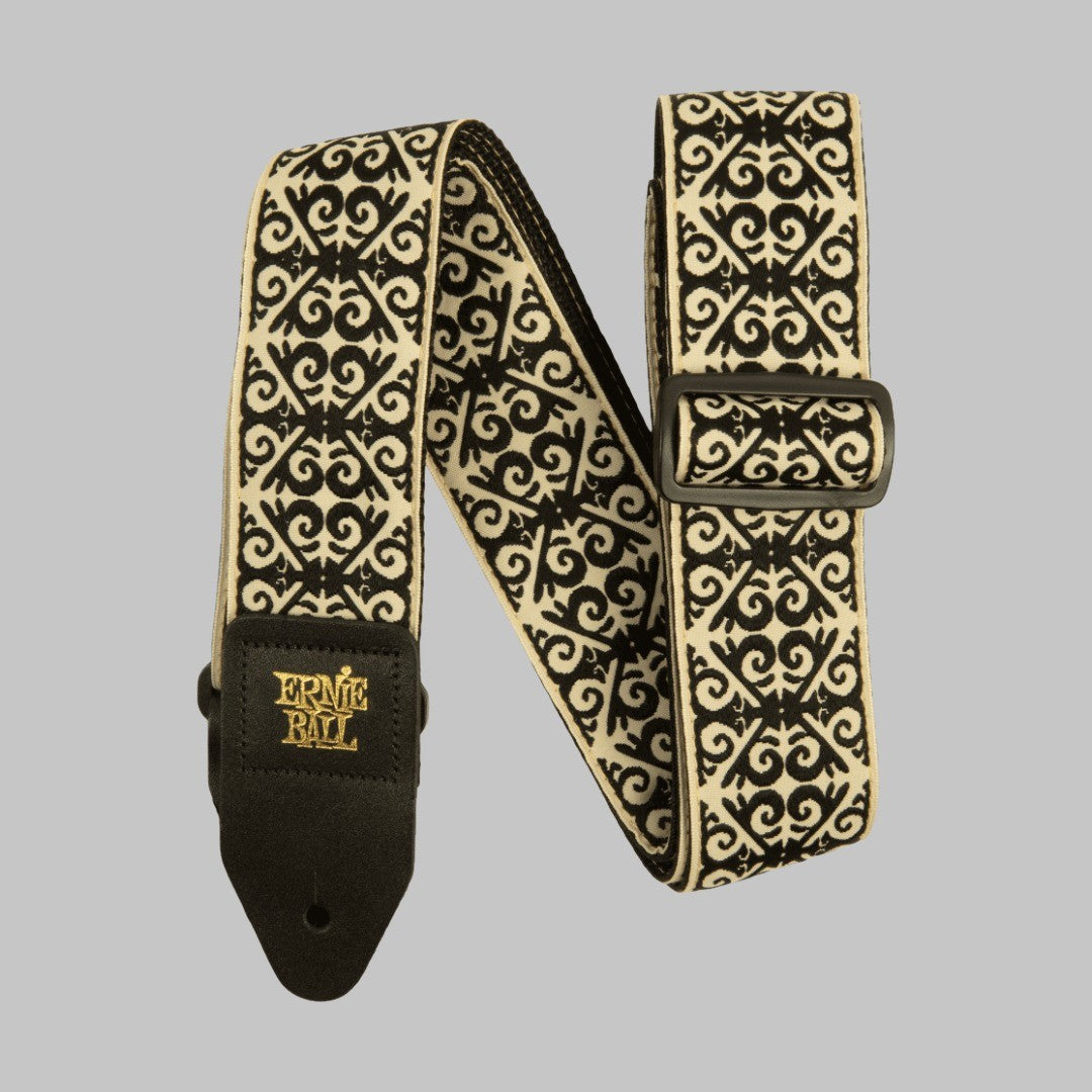 Cincho para guitarra, bajo y regionales marca Ernie Ball serie Jacquard, diseño Montebello Iron