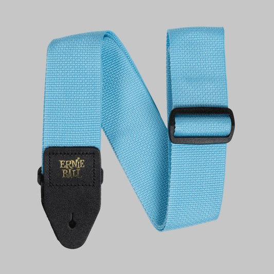 Cincho para guitarra, bajo y regionales marca Ernie Ball serie Polypro, color celeste
