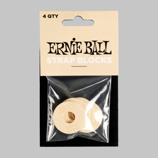 Strap Blocks para instrumentos de cuerda marca Ernie Ball, color beige