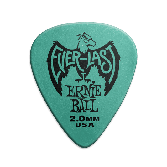 Púa para instrumentos de cuerda marca Ernie Ball serie Everlast, calibre 2.0 mm