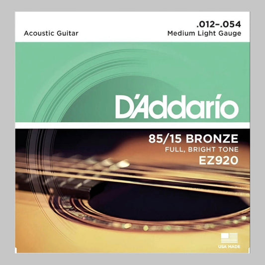 Cuerdas para guitarra acústica marca Daddario, calibre 12-54