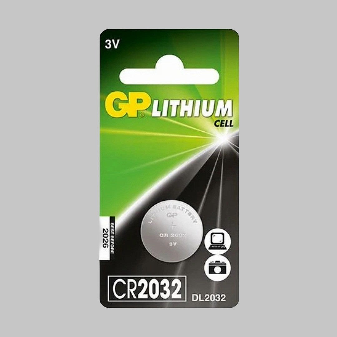 Batería de litio CR2032 de 3 voltios marca GP
