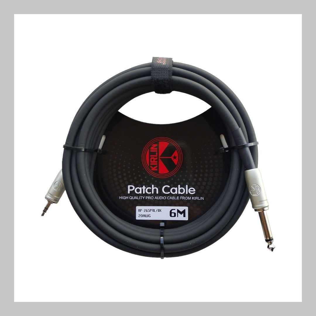 Cable 1/4 mono a 3.5 mm TRS, calibre 20, largo 6 mt, marca Kirlin