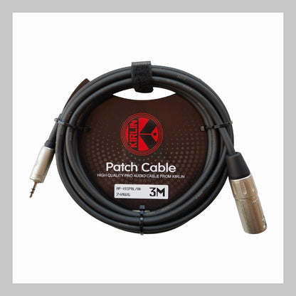 Cable XLR macho a 3.5 mm TRS, calibre 24, largo 3 mt, marca Kirlin