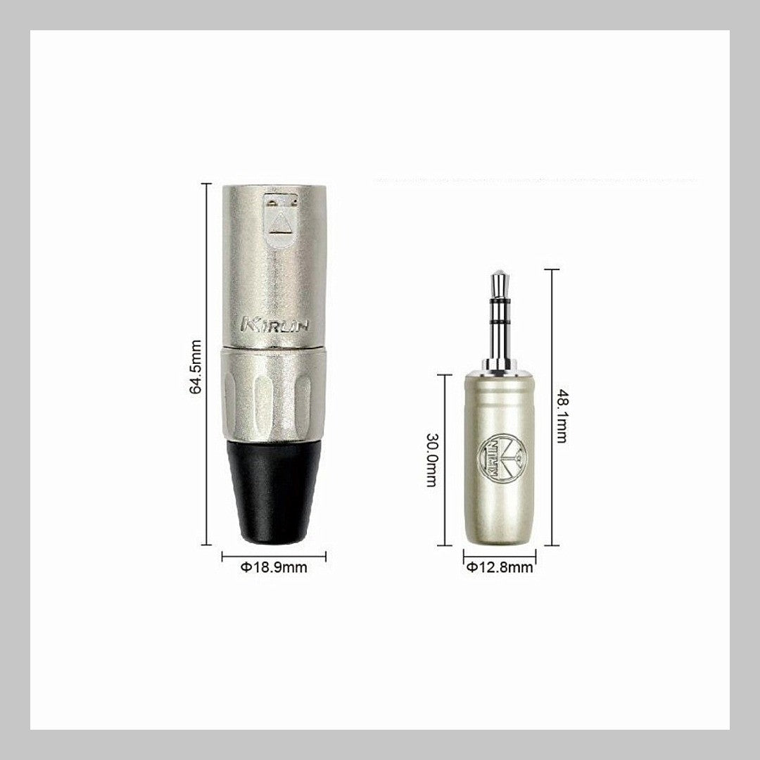 Cable XLR macho a 3.5 mm TRS, calibre 24, largo 6 mt, marca Kirlin