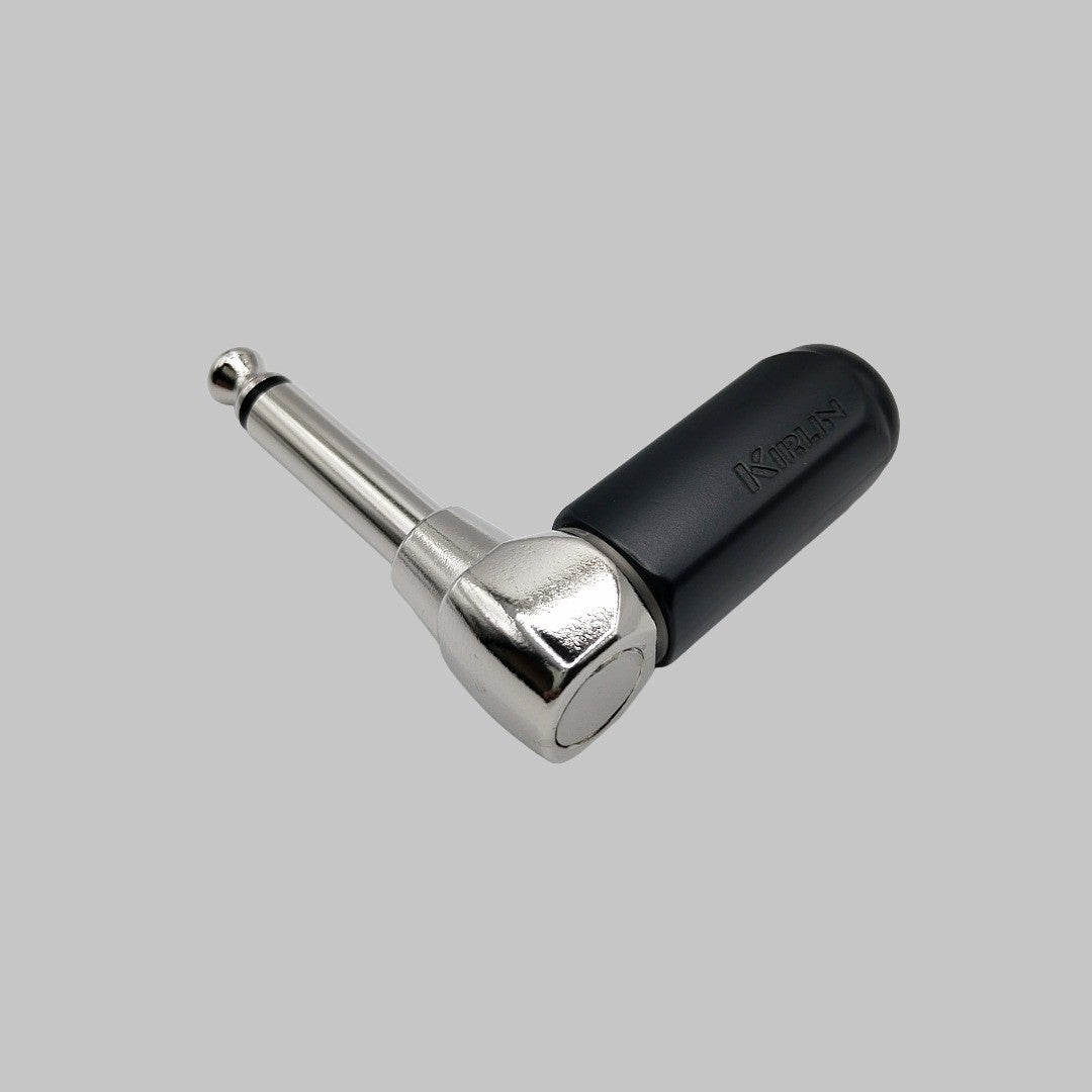 Conector 1/4, mono, ángulo recto, niquelado, marca Kirlin