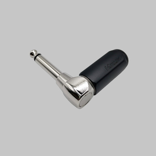 Conector 1/4, mono, ángulo recto, niquelado, marca Kirlin