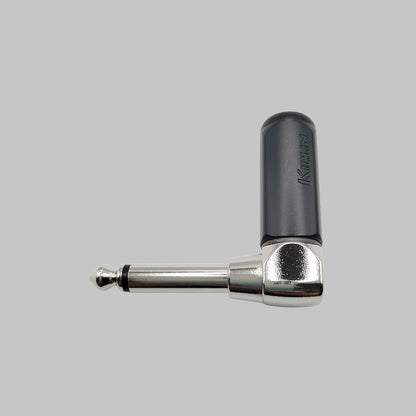 Conector 1/4, mono, ángulo recto, niquelado, marca Kirlin