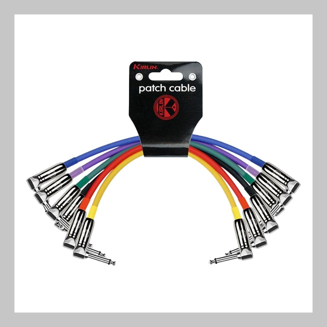 Cable 1/4 a 1/4, mono, calibre 24, largo 15 cm, 6 unidades, marca Kirlin