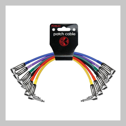 Cable 1/4 a 1/4, mono, calibre 24, largo 15 cm, 6 unidades, marca Kirlin