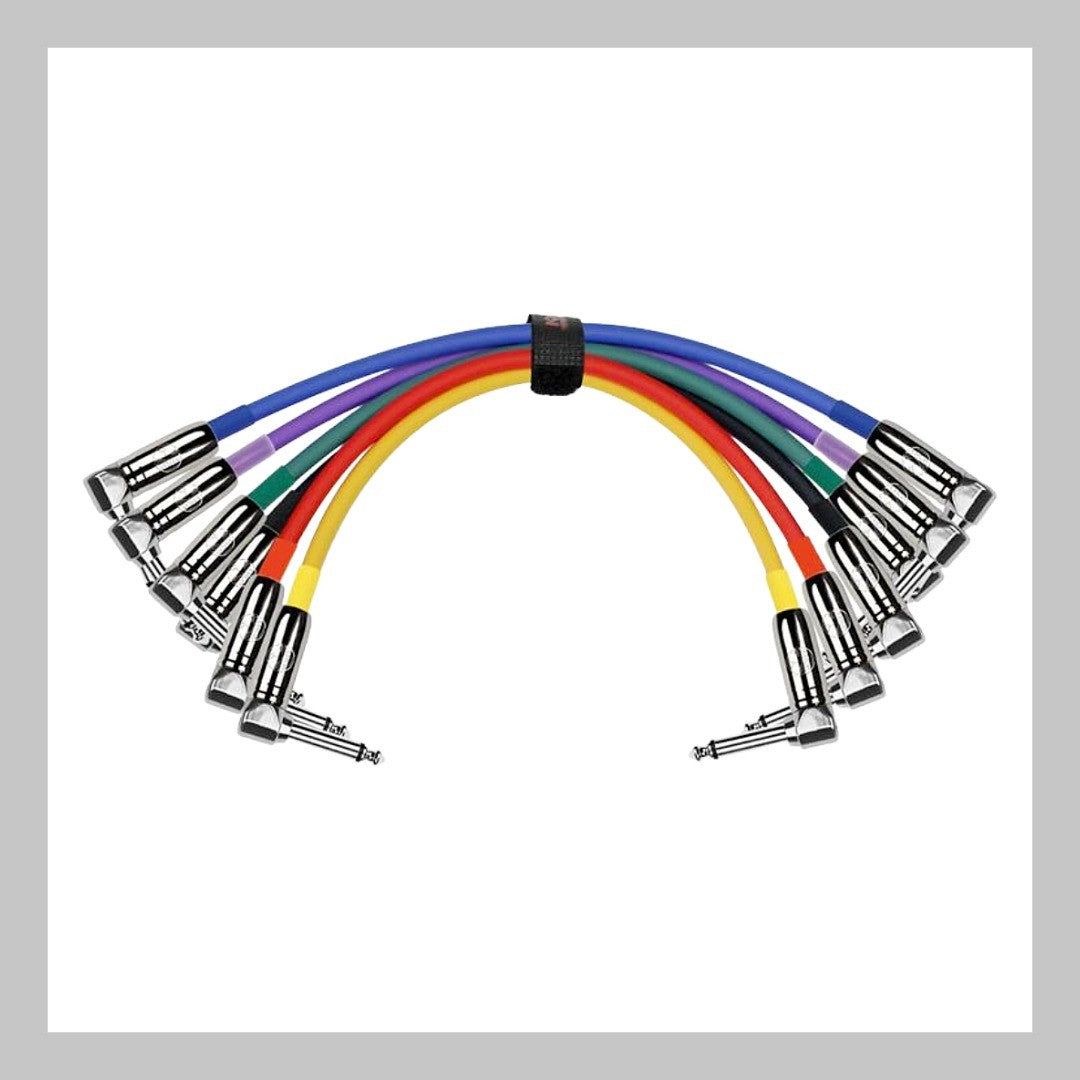 Cable 1/4 a 1/4, mono, calibre 24, largo 15 cm, 6 unidades, marca Kirlin