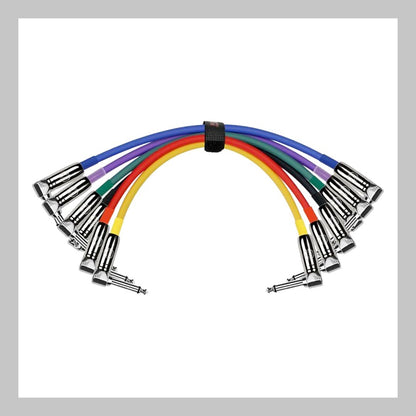 Cable 1/4 a 1/4, mono, calibre 24, largo 15 cm, 6 unidades, marca Kirlin