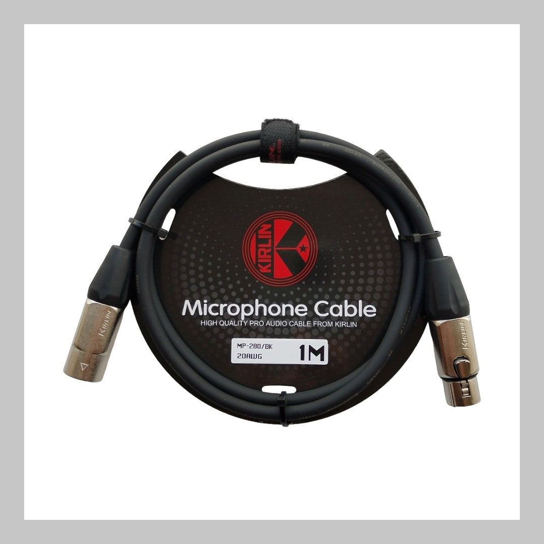 Cable XLR macho a XLR hembra, calibre 20, largo 1 mt, marca Kirlin