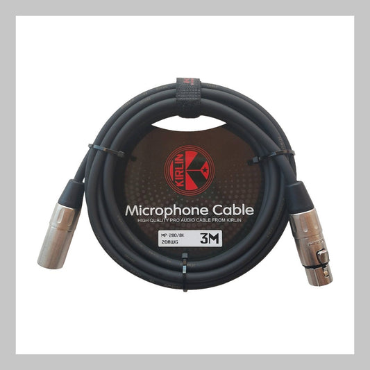 Cable XLR macho a XLR hembra, calibre 20, largo 3 mt, marca Kirlin
