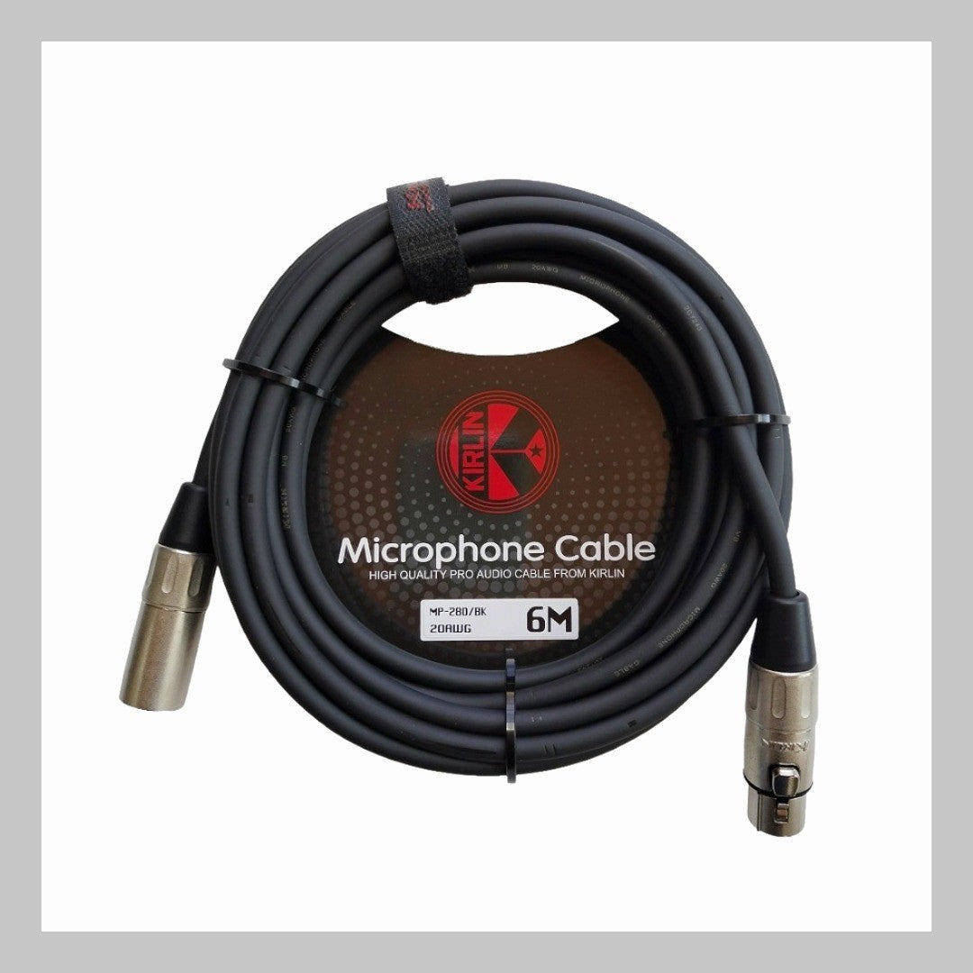 Cable XLR macho a XLR hembra, calibre 20, largo 6 mt, marca Kirlin