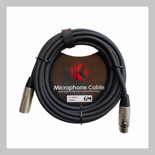 Cable XLR macho a XLR hembra, calibre 20, largo 6 mt, marca Kirlin