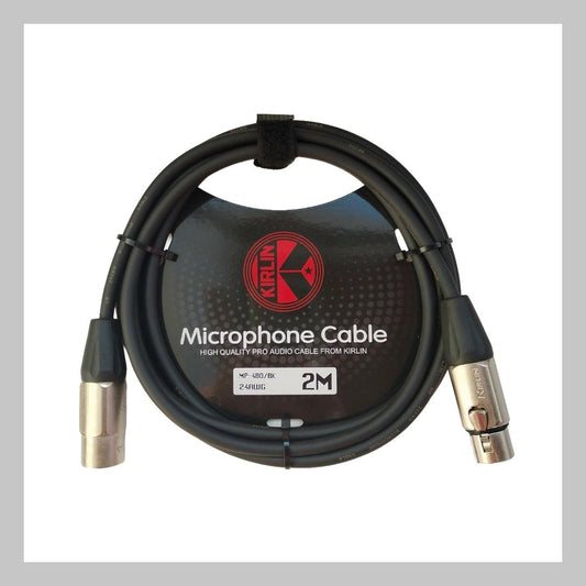 Cable XLR macho a XLR hembra, calibre 24, largo 2 mt, marca Kirlin