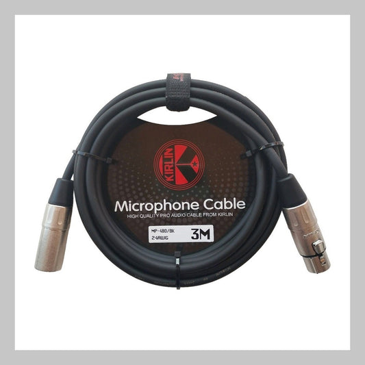 Cable XLR macho a XLR hembra, calibre 24, largo 3 mt, marca Kirlin