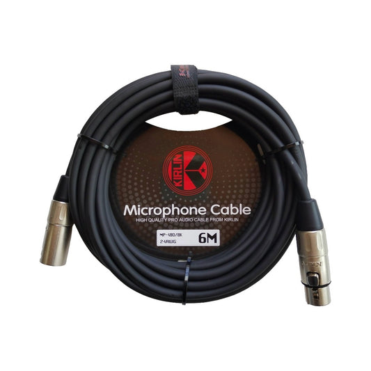 Cable para micrófono de XLR m a XLR h, calibre 24, largo 6 mt, marca Kirlin