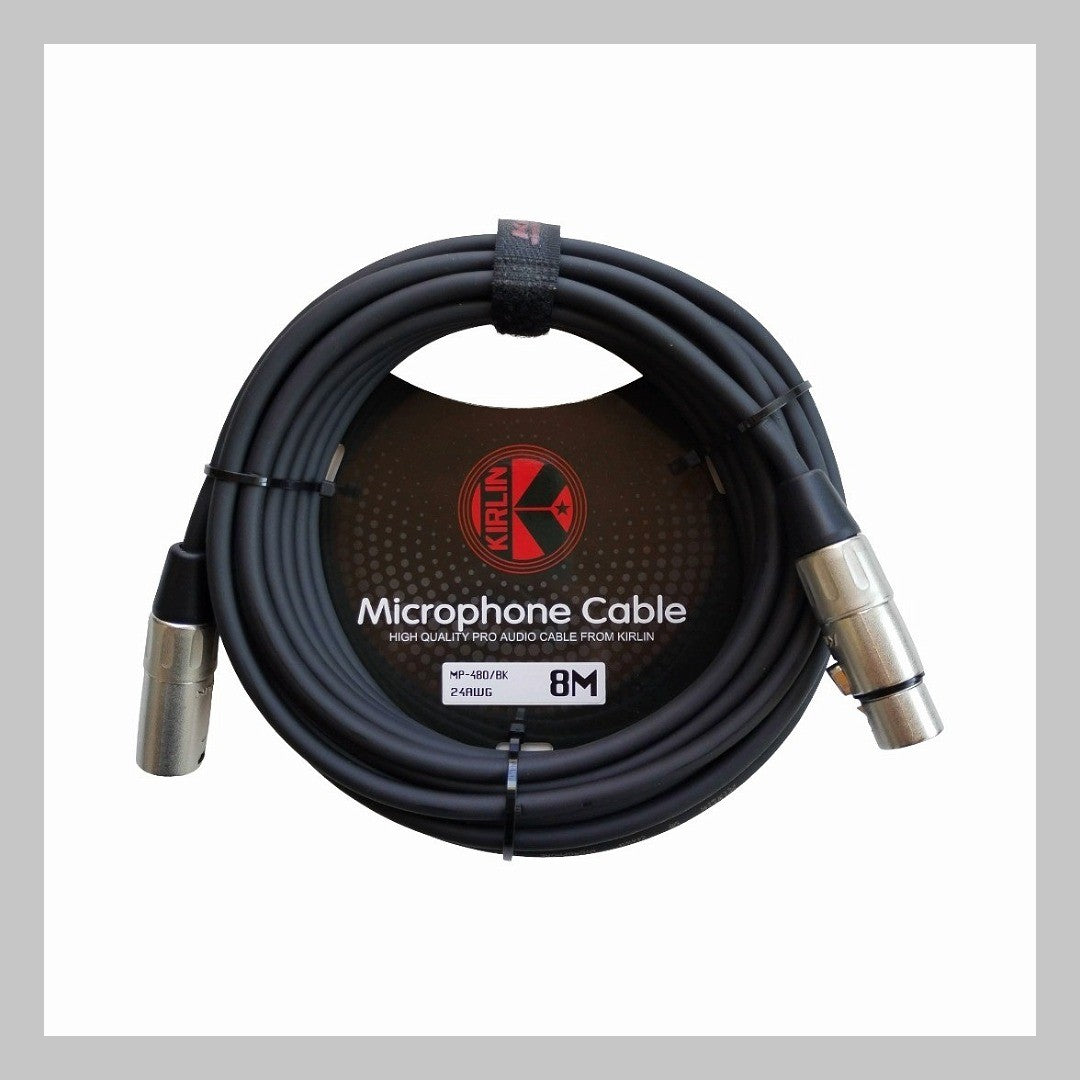 Cable XLR macho a XLR hembra, calibre 24, largo 8 mt, marca Kirlin