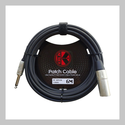 Cable XLR macho a 1/4 mono, calibre 24, largo 6 mt, marca Kirlin