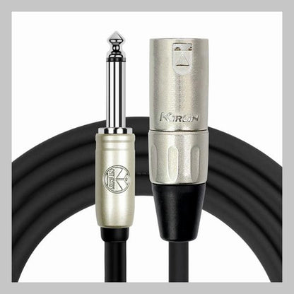 Cable XLR macho a 1/4 mono, calibre 24, largo 6 mt, marca Kirlin