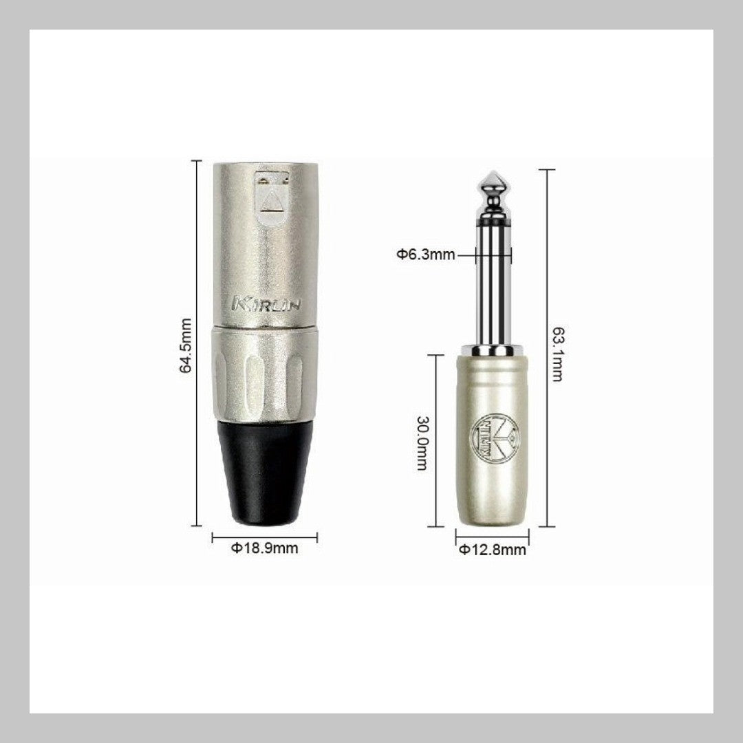Cable XLR macho a 1/4 mono, calibre 24, largo 6 mt, marca Kirlin