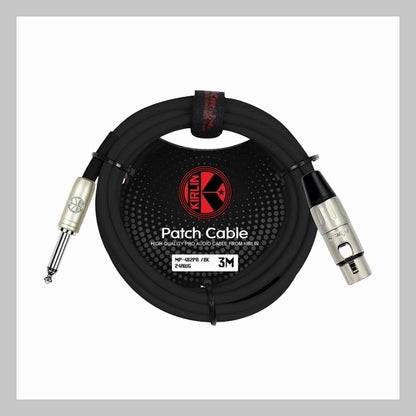 Cable XLR hembra a 1/4 mono, calibre 24, largo 3 mt, marca Kirlin