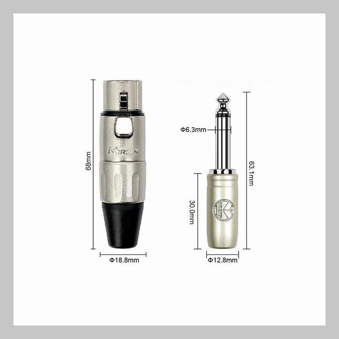 Cable XLR hembra a 1/4 mono, calibre 24, largo 3 mt, marca Kirlin