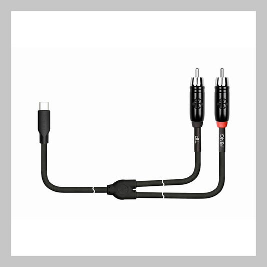 Cable USB Tipo C a 2 RCA macho, calibre 24, largo 1 mt, marca Kirlin