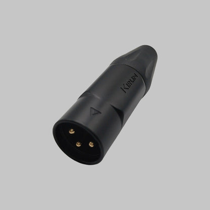 Conector XLR macho, estañado, pintado negro, marca Kirlin