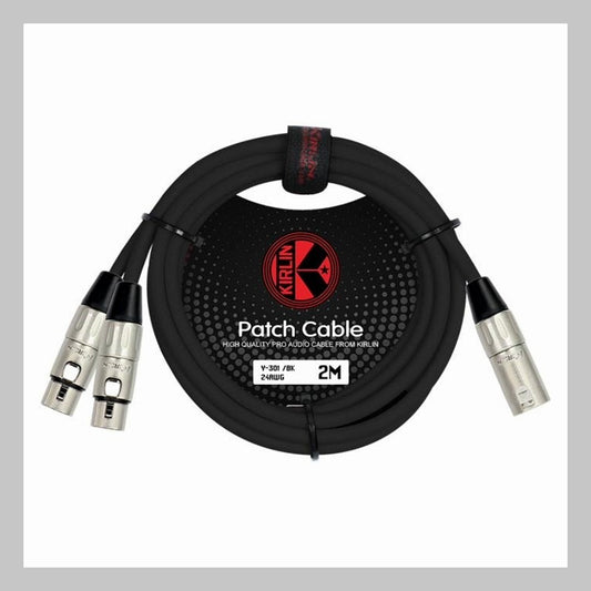 Cable XLR macho a 2 XLR hembra, calibre 24, largo 1 mt, marca Kirlin