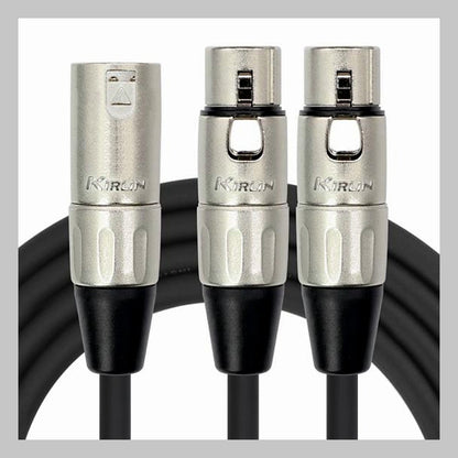 Cable XLR macho a 2 XLR hembra, calibre 24, largo 1 mt, marca Kirlin
