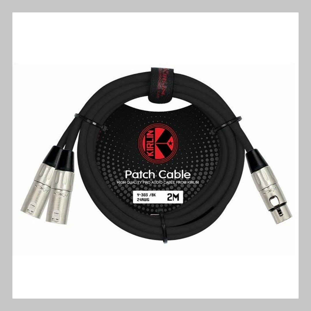 Cable XLR hembra a 2 XLR macho, calibre 24, largo 1 mt, marca Kirlin