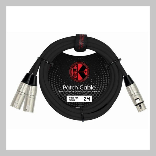 Cable XLR hembra a 2 XLR macho, calibre 24, largo 1 mt, marca Kirlin