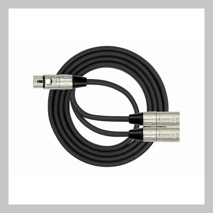 Cable XLR hembra a 2 XLR macho, calibre 24, largo 1 mt, marca Kirlin