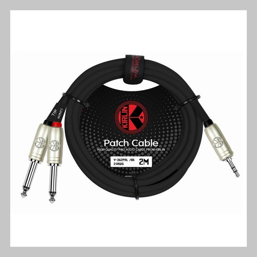 Cable 3.5 mm TRS a 2 de 1/4 mono, calibre 24, largo 1 mt, marca Kirlin