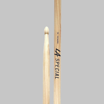 Baquetas para batería 5A marca Promark, madera hickory, punta de madera