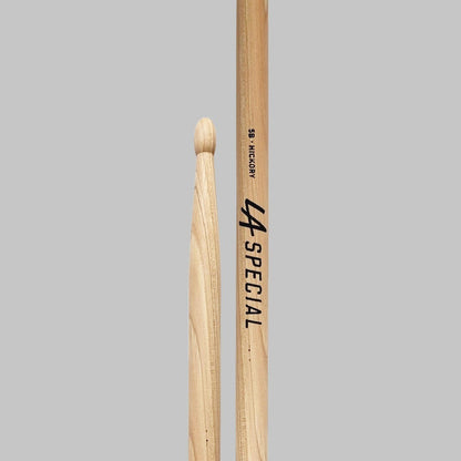 Baquetas para batería 5B marca Promark, madera hickory, punta de madera
