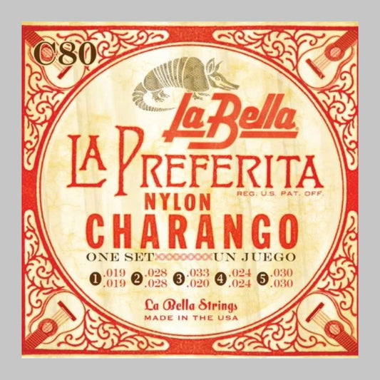 Cuerdas para charango marca La Bella, calibre 19-30