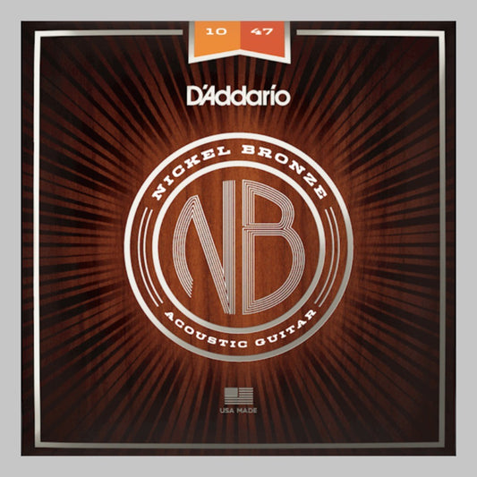 Cuerdas para guitarra acústica marca Daddario, calibre 10-47