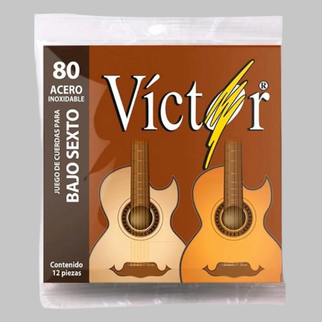 Cuerdas para bajo sexto marca Victor, calibre 23-92