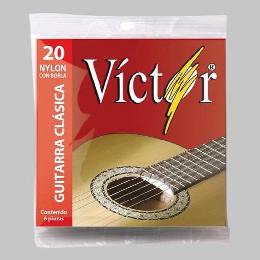 Cuerdas para guitarra clásica marca Victor, con borla, tensión media