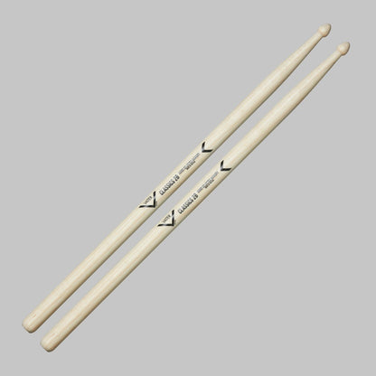 Baquetas para batería 2B marca Vater, madera hickory, punta de madera